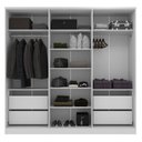 Ver imagem 4 de Guarda Roupa 6 Portas 4 Gavetas Logan Yescasa Branco/Olmo Italiano