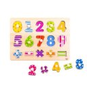 Ver imagem 1 de Encaixe Números com Pinos, da Tooky Toy - Tabuleiro, Brinquedo Educativo de Madeira - Cód. Ty851