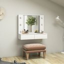 Ver imagem 2 de Penteadeira Camarim Suspensa com Espelho 2 Gavetas Arujá Branco - Politorno