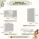 Ver mais imagens de Quarto de Bebê Completo com Berço Americano 3 em 1 e Colchão Incluso Flor Multimóveis MP4953