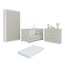 Ver imagem 2 de Quarto de Bebê Completo com Berço Americano 3 em 1 e Colchão Incluso Flor Multimóveis MP4953
