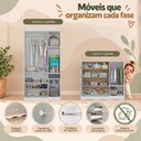 Ver imagem 5 de Quarto de Bebê Completo com Berço Americano 3 em 1 e Colchão Incluso Flor Multimóveis MP4953