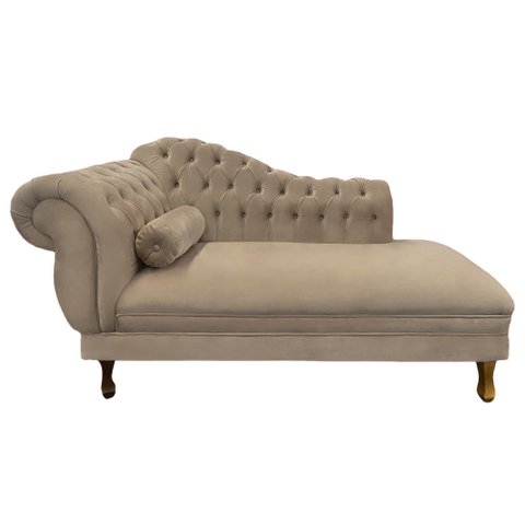 Recamier Barcelona 1,60 Suede Bege Rosado - Dominic Decor