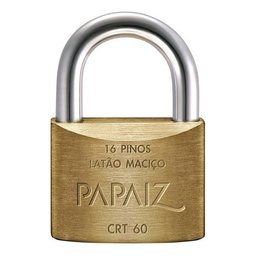 Cadeado Papaiz 60mm com Chave Tetra Cor Dourado - 3