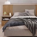 Ver imagem 2 de Cabeceira Casal Extensível com 2 Mesas de Cabeceira Lucius 