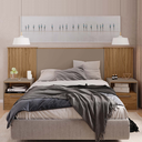 Ver imagem 1 de Cabeceira Casal Extensível com 2 Mesas de Cabeceira Lucius 