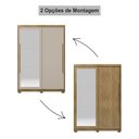Ver imagem 4 de Guarda Roupa Roupeiro Solteiro Dubai Infinity 2 Portas de Correr c/ Espelho Nature Fendi Vila Rica