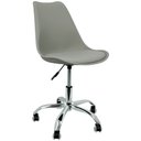 Ver imagem 2 de Kit 6 Cadeiras Leda Office Luisa Saarinen Estofada Base Giratória Cromada - Cinza