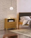 Ver imagem 1 de Mesa de Cabeceira 2 Gavetas Madeira Maciça Frank Yescasa Marrom