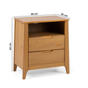 Ver imagem 3 de Mesa de Cabeceira 2 Gavetas Madeira Maciça Frank Yescasa Marrom