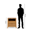 Ver imagem 4 de Mesa de Cabeceira 2 Gavetas Madeira Maciça Frank Yescasa Marrom