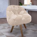Ver imagem 1 de Poltrona Paloma Escritório Sala Giratória Madeira Suede Bege e Suede Bege Rosado - Dominic Decor