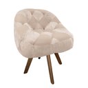 Ver imagem 2 de Poltrona Paloma Escritório Sala Giratória Madeira Suede Bege e Suede Bege Rosado - Dominic Decor