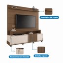 Ver imagem 4 de Estante Home para TV até 65 Polegadas 180x180cm 2 Portas de Correr Ripado Eros Espresso Móveis