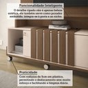 Ver imagem 7 de Estante Home para TV até 65 Polegadas 180x180cm 2 Portas de Correr Ripado Eros Espresso Móveis