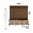 Ver imagem 3 de Estante Home para TV até 65 Polegadas 180x180cm 2 Portas de Correr Ripado Eros Espresso Móveis