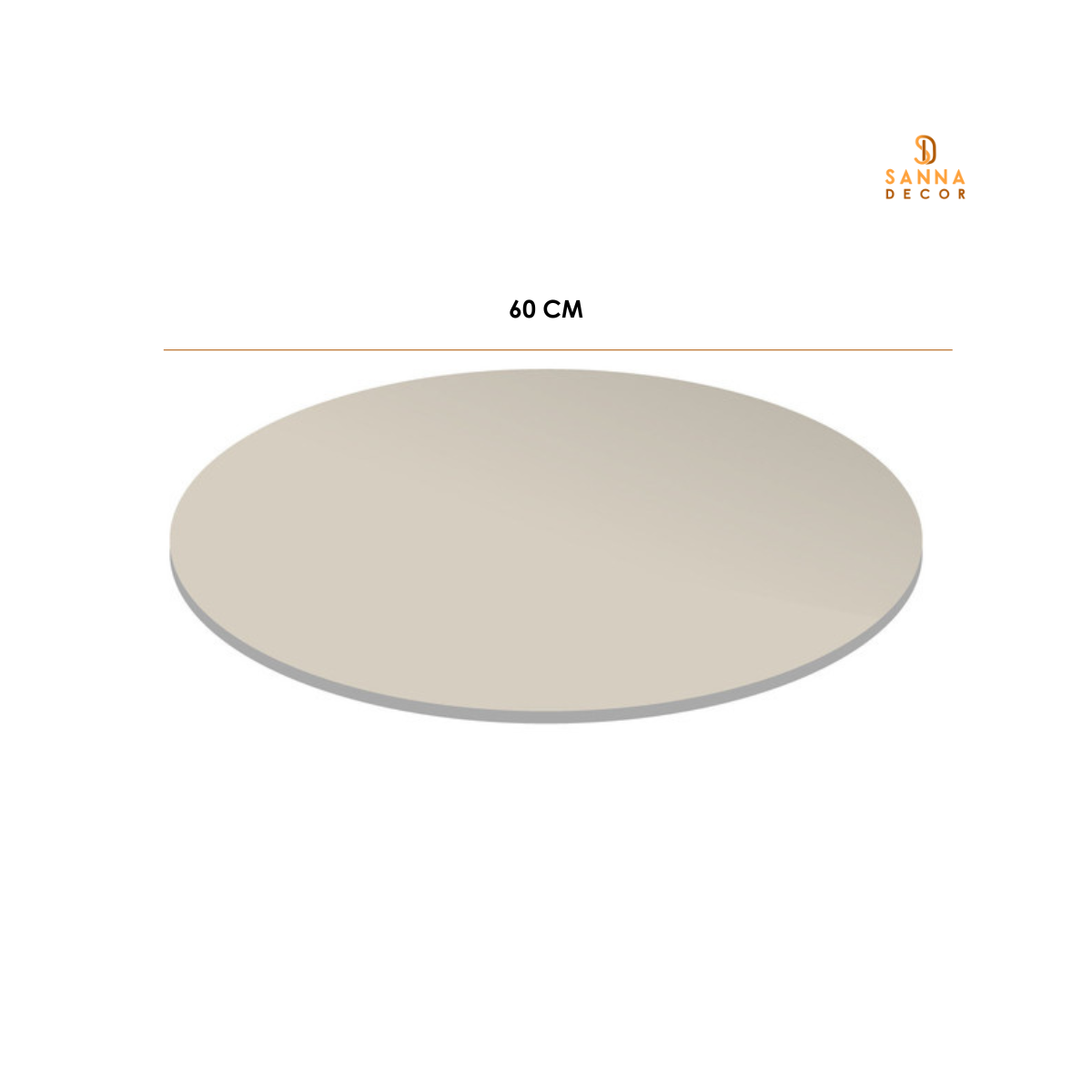 Bandeja Giratória Centro De Mesa Madeira 60 Cm Off White - 6