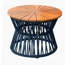 Ver imagem 1 de Mesa Monza de Corda Náutica Tampo Madeira em Alumínio Trama Original