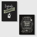 Ver imagem 1 de Kit 2 Quadros Cantinho Churrasco 24x18cm - com vidro:Madeira preta