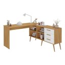 Ver imagem 2 de Mesa de Manicure Profissional em L com 3 Gavetas Jady Multimóveis Mp6041 Madeirado/branco