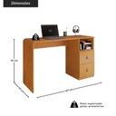 Ver imagem 3 de Escrivaninha/Mesa Escritório com 2 Gavetas e Nicho 127cm Multimóveis Crjcm-ESC003 Cinamomo