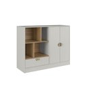 Ver imagem 5 de Cômoda Infantil 2 Portas 1 Gaveta e 4 Nichos Lille DL1060 110cm Cinza - Art In Móveis