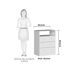 Quarto de Bebê Completo com Berço Americano Guarda Roupa Cômoda Teka Espresso Móveis - 5