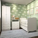 Ver imagem 1 de Quarto de Bebê Completo com Berço Americano Guarda Roupa Cômoda Teka Espresso Móveis