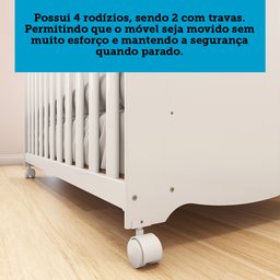 Quarto de Bebê Completo com Berço Americano Guarda Roupa Cômoda Teka Espresso Móveis - 11