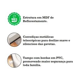 Quarto de Bebê Completo com Berço Americano Guarda Roupa Cômoda Teka Espresso Móveis - 15