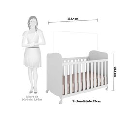 Quarto de Bebê Completo com Berço Americano Guarda Roupa Cômoda Teka Espresso Móveis - 3