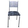 Cadeira Prata para Cozinha Jantar com Assento Floral Medcombo - 3