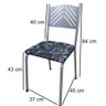 Cadeira Prata para Cozinha Jantar com Assento Floral Medcombo - 2