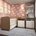 Ver imagem 2 de Quarto de Bebê Completo com Berço Americano Guarda Roupa Cômoda Teka Espresso Móveis