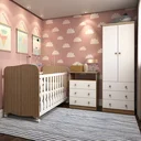 Ver imagem 1 de Quarto de Bebê Completo com Berço Americano Guarda Roupa Cômoda Teka Espresso Móveis