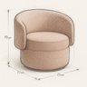 Poltrona Orgânica Bouclé Redonda para Sala Quarto Recepção Confortável Elegante Divani - 9
