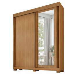 Guarda-roupa Mônaco - 2 Portas Ripados Deslizantes 3 Gavetas com Espelho - Benetil - 1