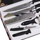 Ver imagem 1 de Jogo de Facas Preto para Churrasco Antiaderente Corte Navalha - 6 Peças