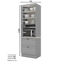 Ver imagem 2 de Torre Quente 71,5cm para 1 Forno 2 Gavetas 2 Portas Americana Henn - Cinza/calcare