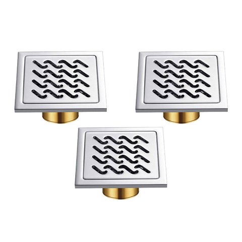 Ralo 10x10 Aço Inox Anti Odor Banheiro Kit 3 Uni Lavabo Anti Inseto Higienico Seguro Resistente Cozi