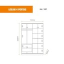 Ver imagem 3 de Guarda Roupa 4 Portas 2 Gavetas Logan Yescasa Branco/Olmo Italiano