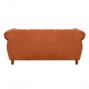 Ver imagem 3 de Sofá Realeza 3 Lugares 196cm Terracota Veludo Clássico Bella Decor