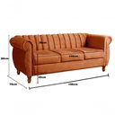 Ver imagem 2 de Sofá Realeza 3 Lugares 196cm Terracota Veludo Clássico Bella Decor