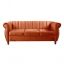 Ver imagem 1 de Sofá Realeza 3 Lugares 196cm Terracota Veludo Clássico Bella Decor