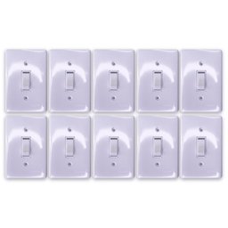 Kit 10 Interruptor Paralelo 1 Tecla 6a 250v Ilumi Cor:branco - 1