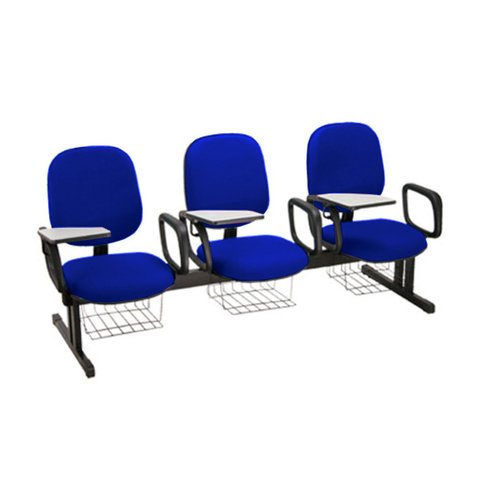 Cadeira em Longarina para Escolas Linha Uno Azul