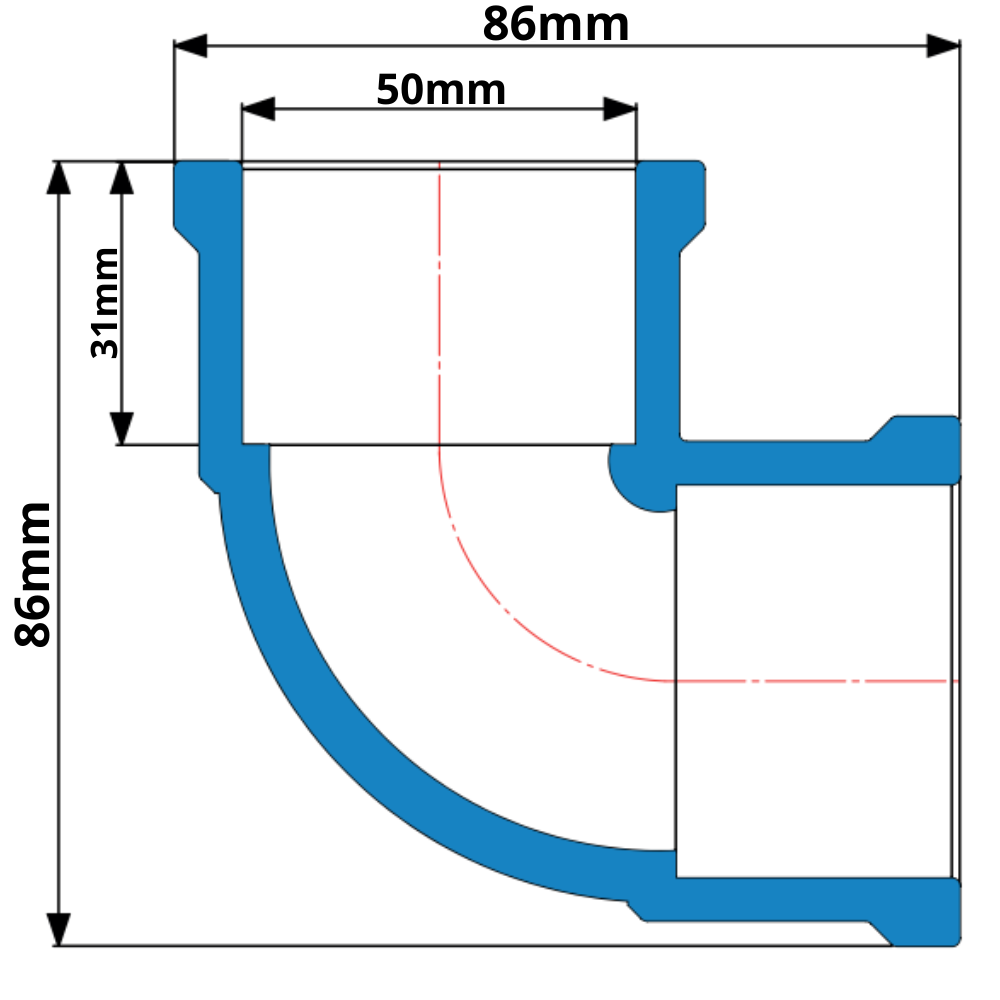 10 Unidades Joelho 90° Soldável Irrigação Bitola 50mm Cor Azul Durín - 3