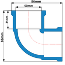 Ver imagem 3 de 10 Unidades Joelho 90° Soldável Irrigação Bitola 50mm Cor Azul Durín