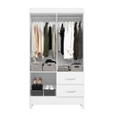 Ver imagem 5 de Guarda Roupa Mobi 4 Portas Biflex Branco Fosco Liso/rosa Matte - Albatroz Móveis
