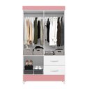 Ver imagem 6 de Guarda Roupa Mobi 4 Portas Biflex Branco Fosco Liso/rosa Matte - Albatroz Móveis